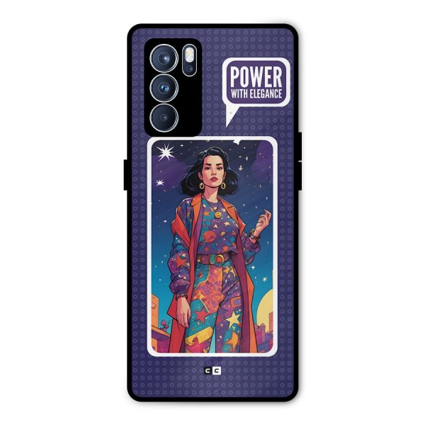 Power With Elegance Metal Back Case for Oppo Reno6 Pro 5G