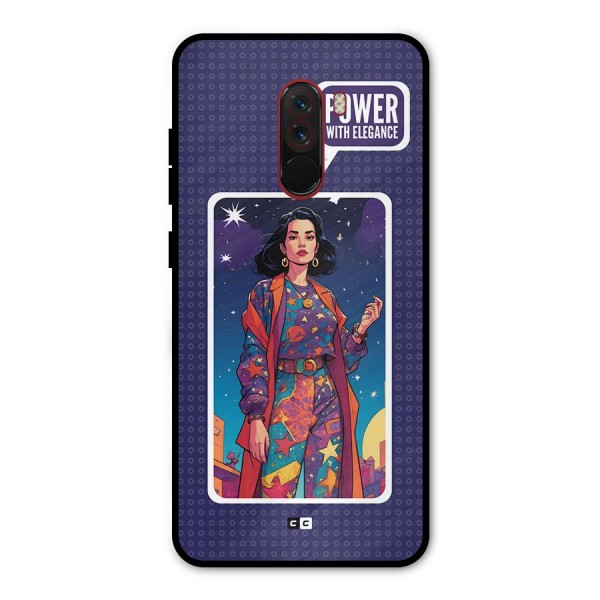 Power With Elegance Metal Back Case for Poco F1