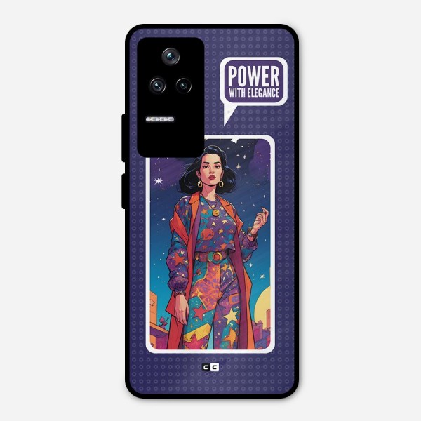 Power With Elegance Metal Back Case for Poco F4 5G