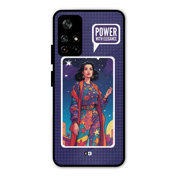 Power With Elegance Metal Back Case for Poco M4 Pro 5G