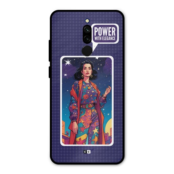 Power With Elegance Metal Back Case for Redmi 8