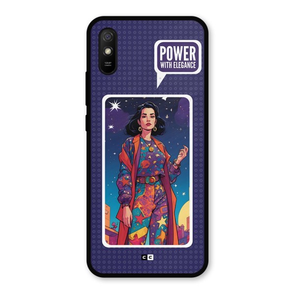 Power With Elegance Metal Back Case for Redmi 9a