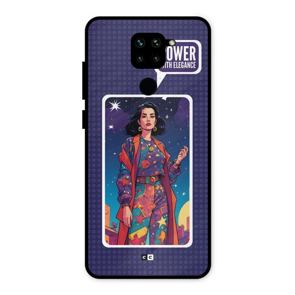 Power With Elegance Metal Back Case for Redmi Note 9
