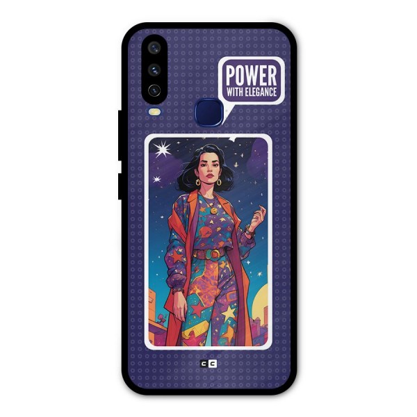 Power With Elegance Metal Back Case for Vivo Y12