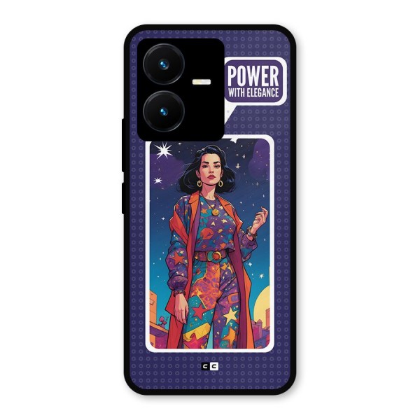 Power With Elegance Metal Back Case for Vivo Y22