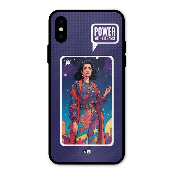 Power With Elegance Metal Back Case for iPhone X