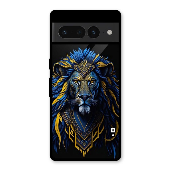 Premium Lion Abstract Portrait Art Glass Back Case for Google Pixel 7 Pro