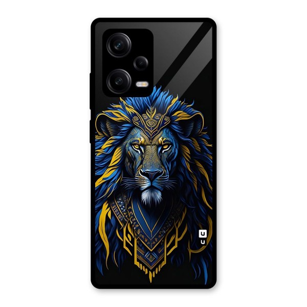 Premium Lion Abstract Portrait Art Glass Back Case for Redmi Note 12 Pro