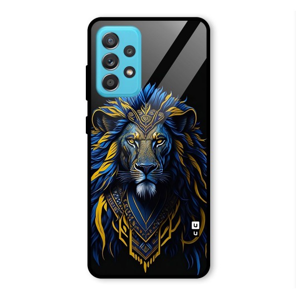 Premium Lion Abstract Portrait Art Glass Back Case for Galaxy A52
