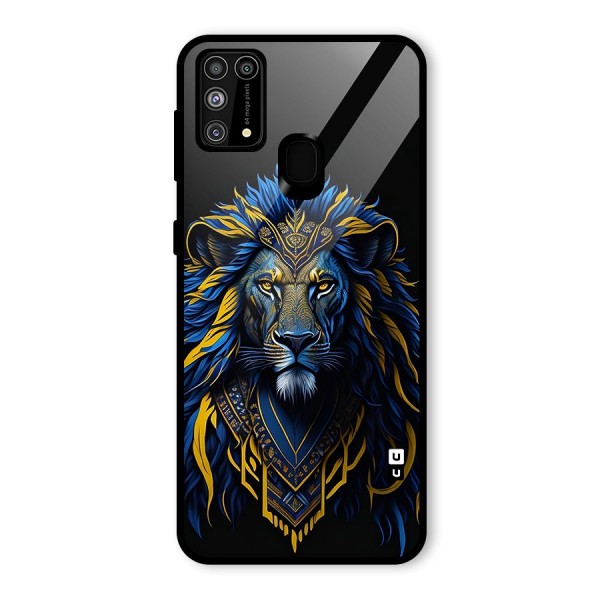 Premium Lion Abstract Portrait Art Glass Back Case for Galaxy F41