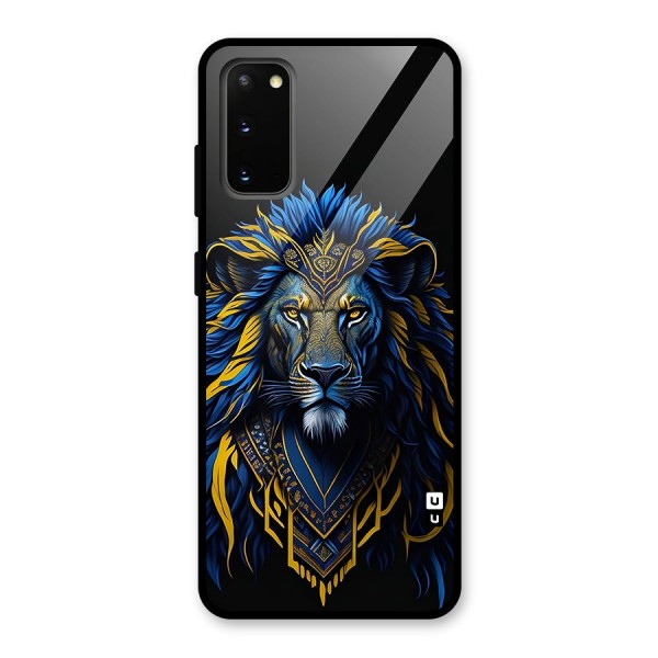 Premium Lion Abstract Portrait Art Glass Back Case for Galaxy S20
