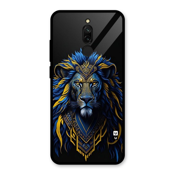 Premium Lion Abstract Portrait Art Glass Back Case for Redmi 8