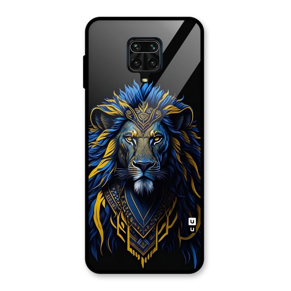 Premium Lion Abstract Portrait Art Glass Back Case for Redmi Note 9 Pro
