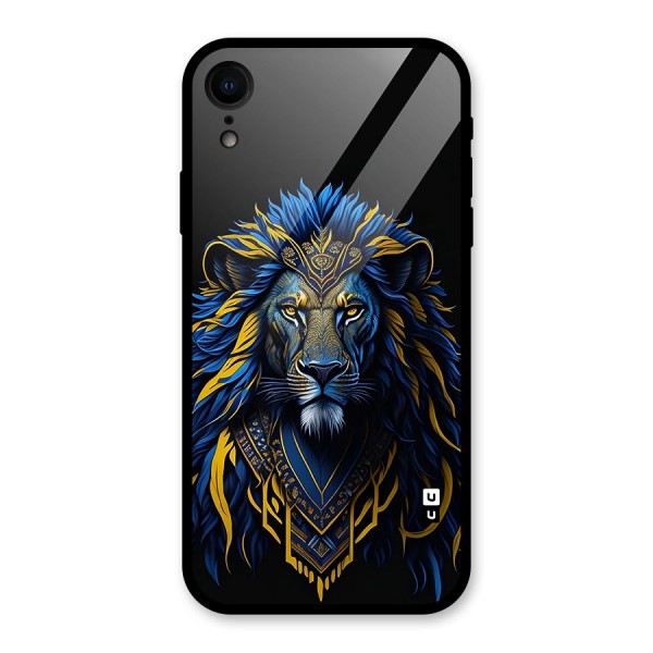 Premium Lion Abstract Portrait Art Glass Back Case for iPhone XR