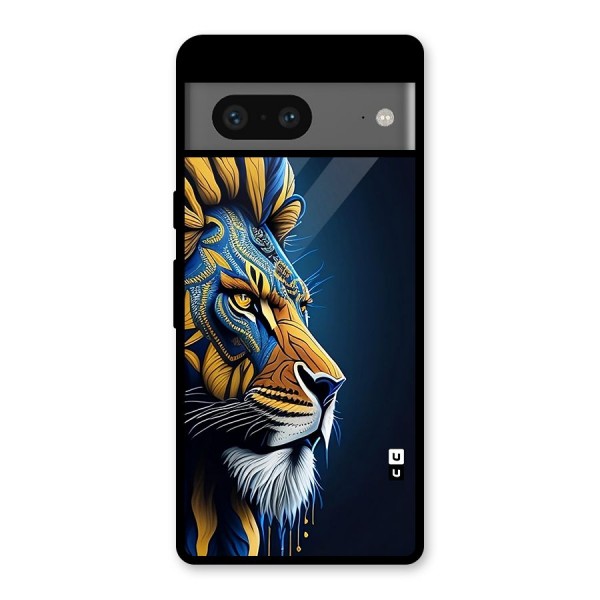 Premium Lion Abstract Side Art Glass Back Case for Google Pixel 7