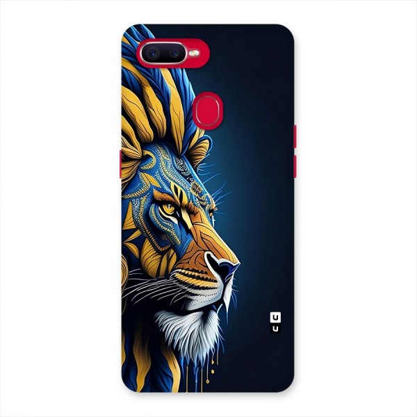 Premium Lion Abstract Side Art Back Case for Oppo F9 Pro