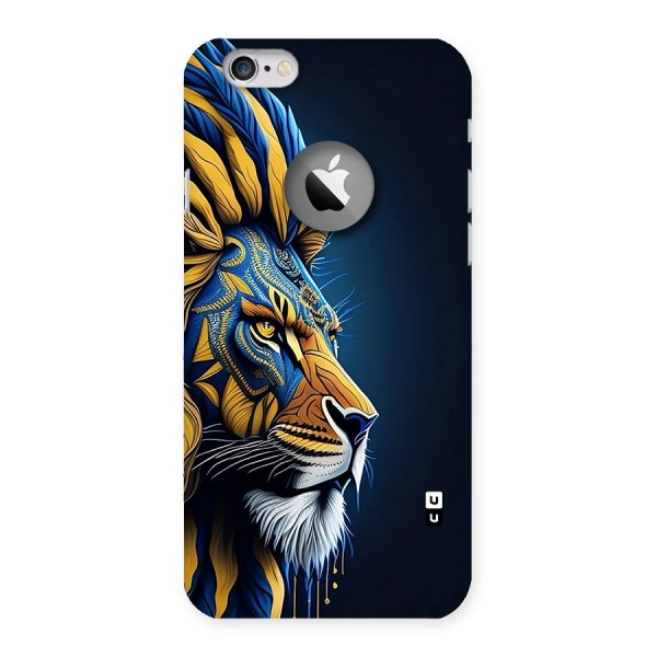 Premium Lion Abstract Side Art Back Case for iPhone 6 Logo Cut