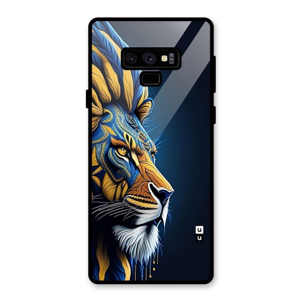 Premium Lion Abstract Side Art Glass Back Case for Galaxy Note 9