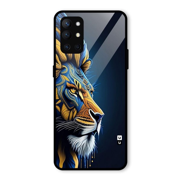 Premium Lion Abstract Side Art Glass Back Case for OnePlus 9R