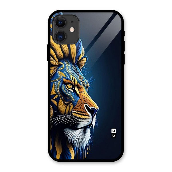Premium Lion Abstract Side Art Glass Back Case for iPhone 11