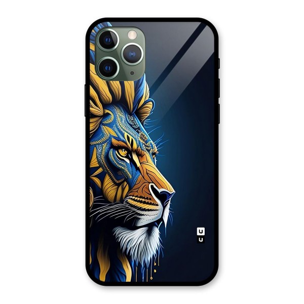 Premium Lion Abstract Side Art Glass Back Case for iPhone 11 Pro