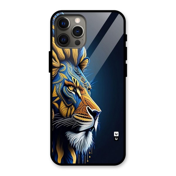 Premium Lion Abstract Side Art Glass Back Case for iPhone 12 Pro Max