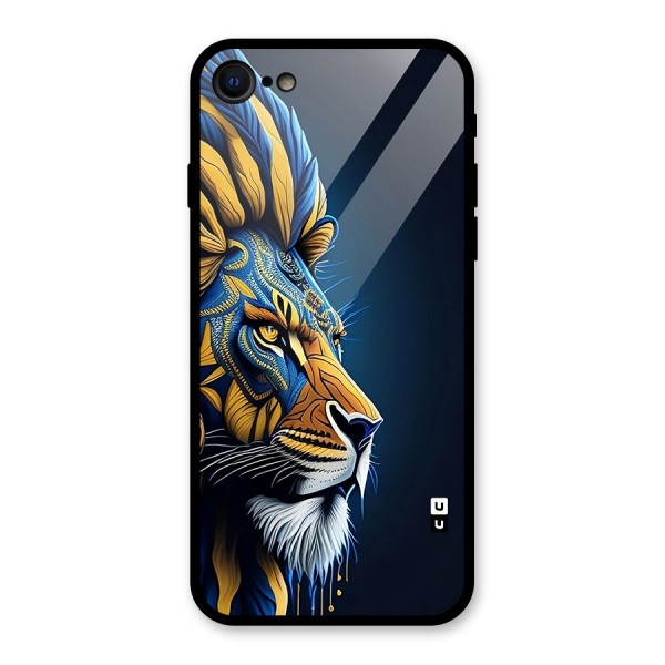 Premium Lion Abstract Side Art Glass Back Case for iPhone 8