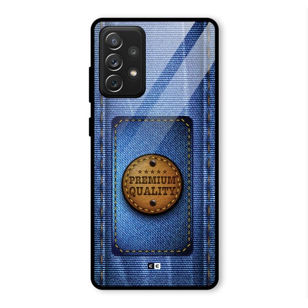 Premium Quality Denim Glass Back Case for Galaxy A72