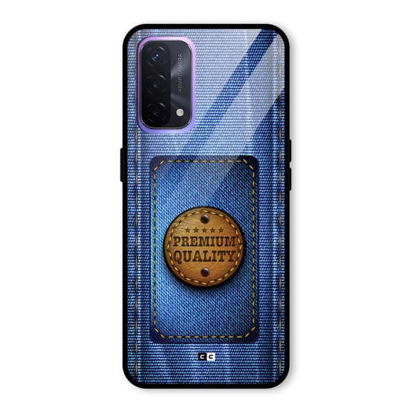 Premium Quality Denim Glass Back Case for Oppo A74 5G