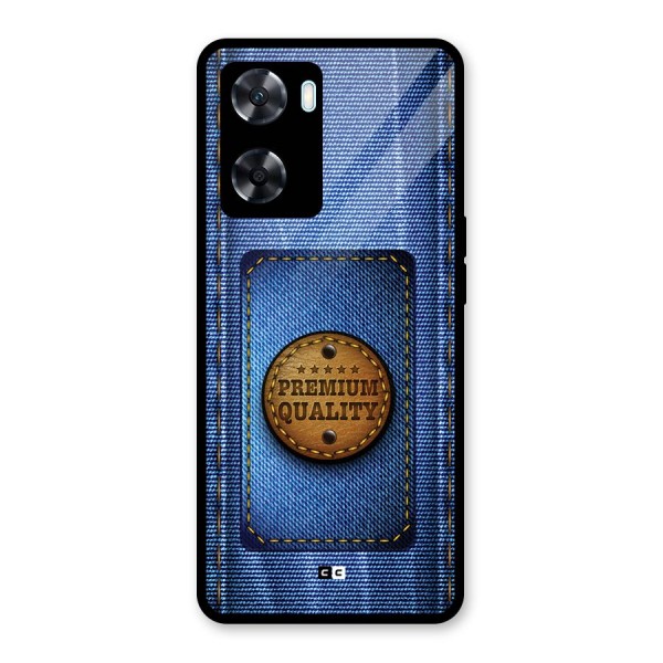 Premium Quality Denim Glass Back Case for Oppo A77