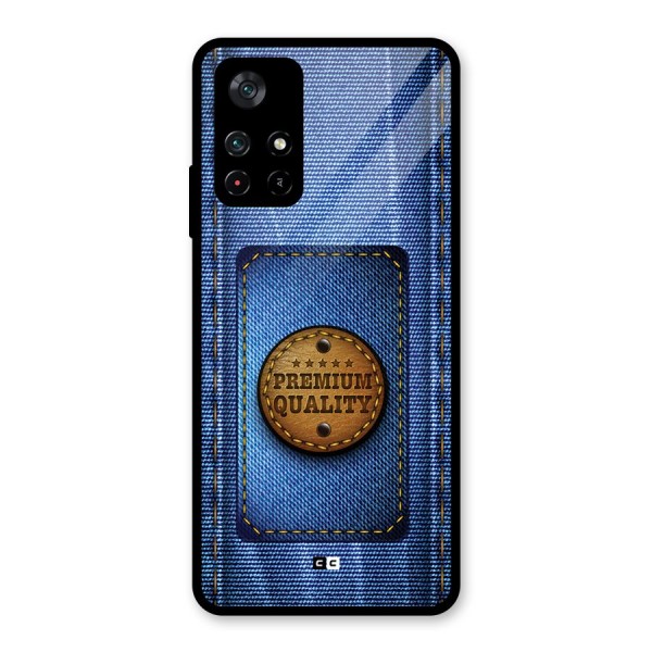 Premium Quality Denim Glass Back Case for Poco M4 Pro 5G