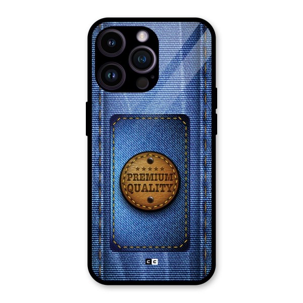 Premium Quality Denim Glass Back Case for iPhone 14 Pro Max