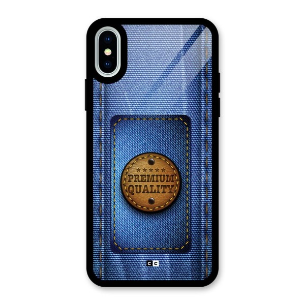 Premium Quality Denim Glass Back Case for iPhone X