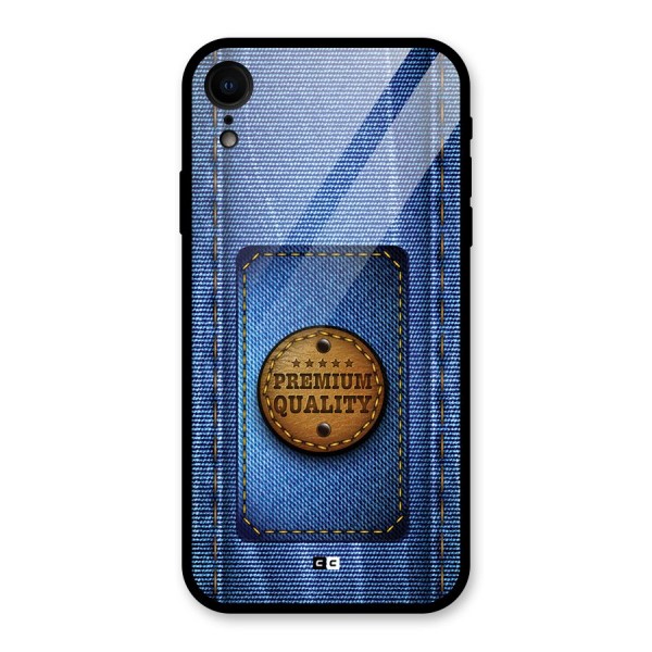 Premium Quality Denim Glass Back Case for iPhone XR