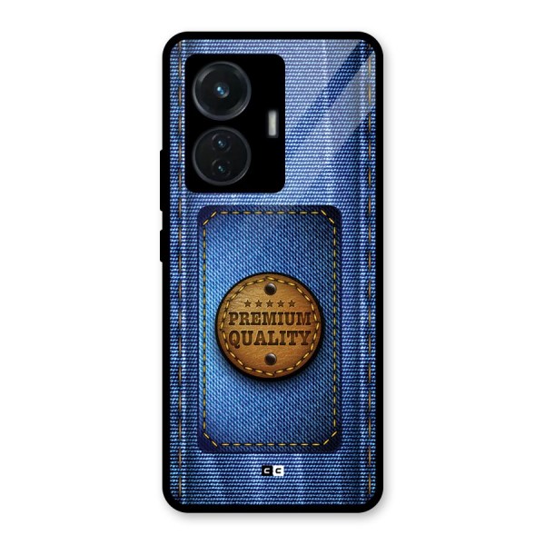 Premium Quality Denim Glass Back Case for iQOO Z6 44W