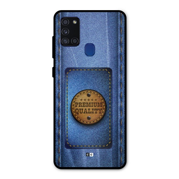 Premium Quality Denim Metal Back Case for Galaxy A21s