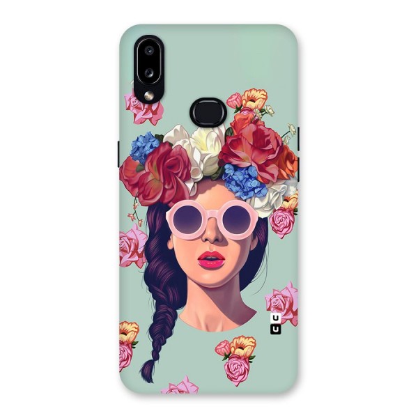 Pretty Girl Florals Illustration Art Back Case for Galaxy A10s