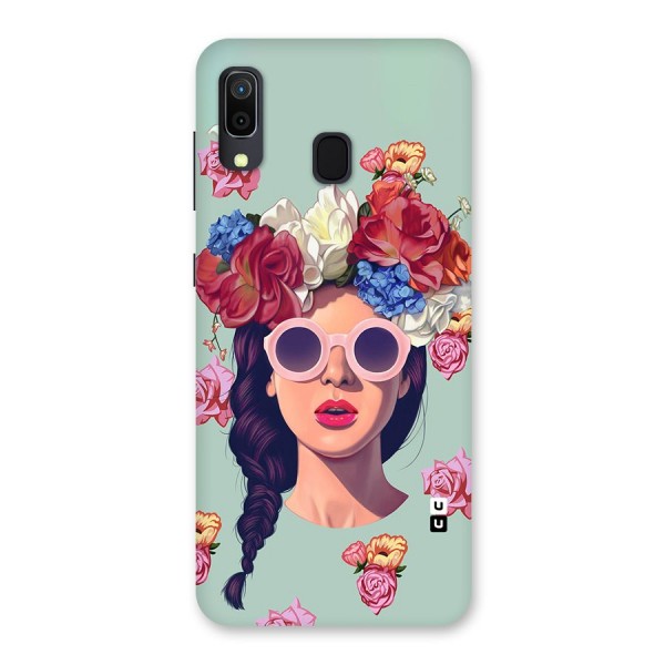Pretty Girl Florals Illustration Art Back Case for Galaxy A20