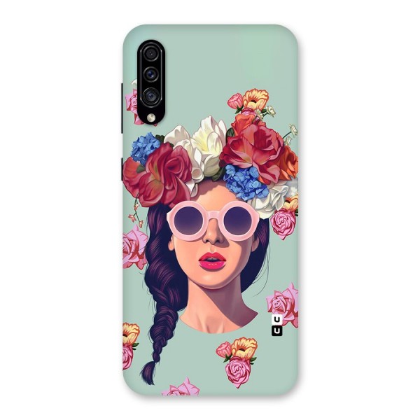 Pretty Girl Florals Illustration Art Back Case for Galaxy A30s