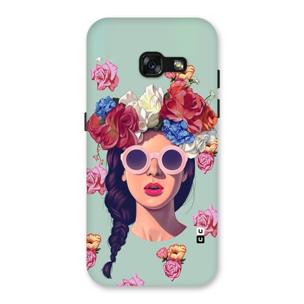 Pretty Girl Florals Illustration Art Back Case for Galaxy A3 (2017)