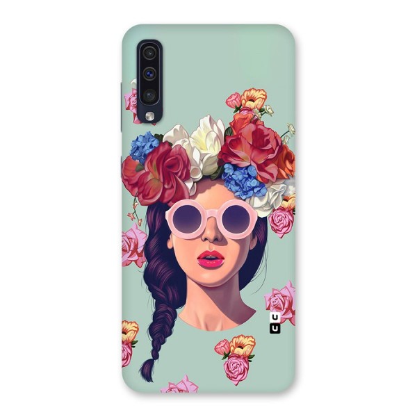 Pretty Girl Florals Illustration Art Back Case for Galaxy A50
