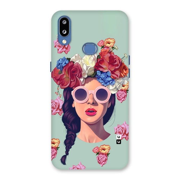 Pretty Girl Florals Illustration Art Back Case for Galaxy M01s