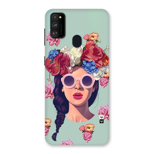 Pretty Girl Florals Illustration Art Back Case for Galaxy M30s