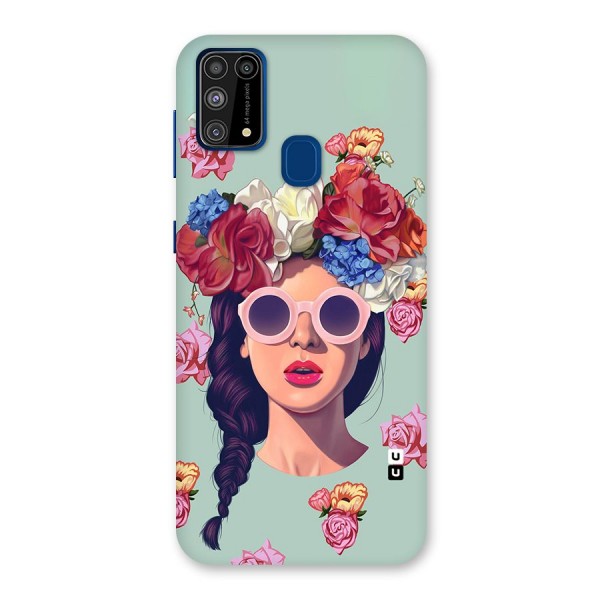 Pretty Girl Florals Illustration Art Back Case for Galaxy M31