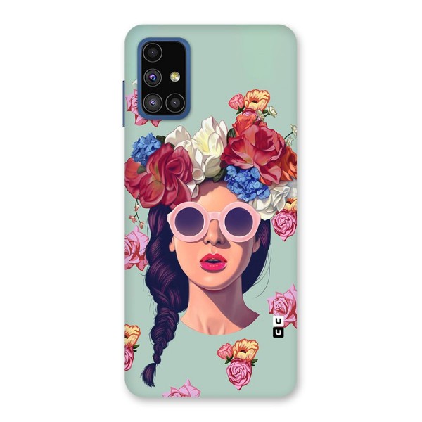 Pretty Girl Florals Illustration Art Back Case for Galaxy M51