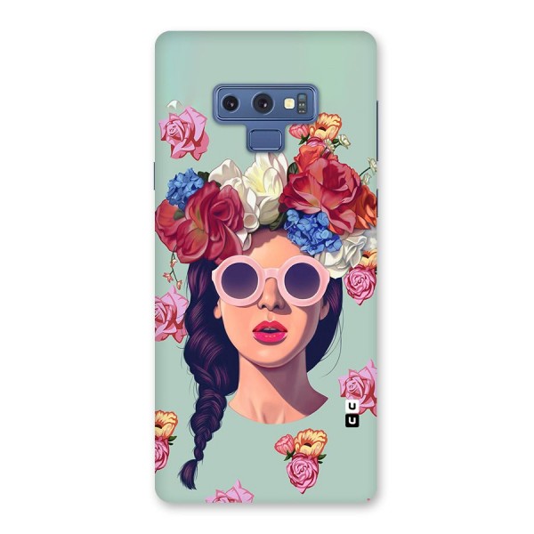Pretty Girl Florals Illustration Art Back Case for Galaxy Note 9