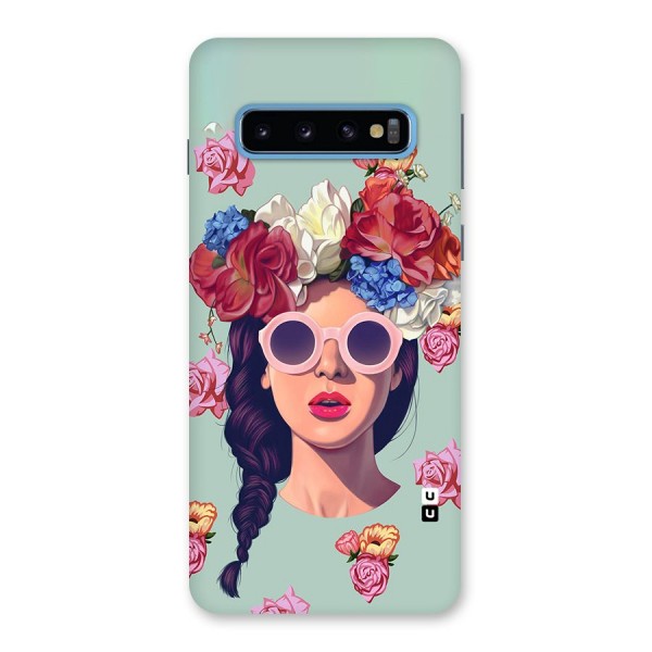 Pretty Girl Florals Illustration Art Back Case for Galaxy S10
