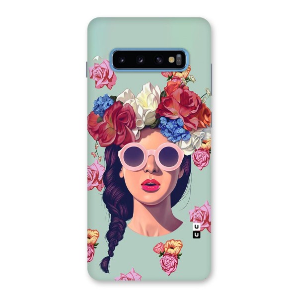 Pretty Girl Florals Illustration Art Back Case for Galaxy S10 Plus