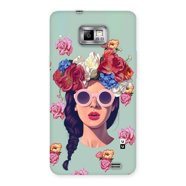 Pretty Girl Florals Illustration Art Back Case for Galaxy S2