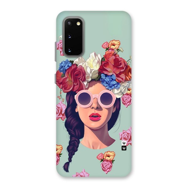 Pretty Girl Florals Illustration Art Back Case for Galaxy S20